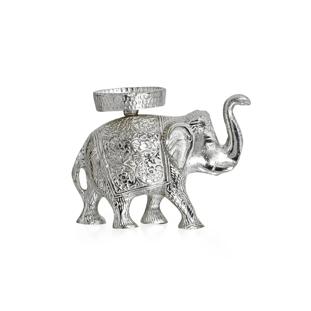 Silver Elephant Candle Holder